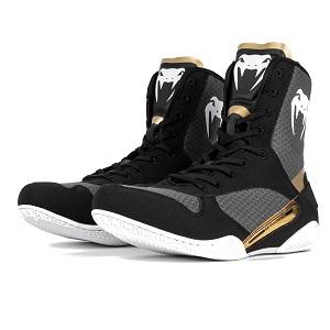 Venum - Zapatillas de Boxeo / Elite / Negro-Blanco-Oro / EU 43